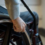 Close up of wheel on wheelchair